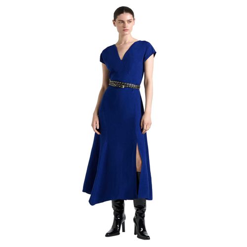 Cue Viscose Blend V-Neck Midi Dress